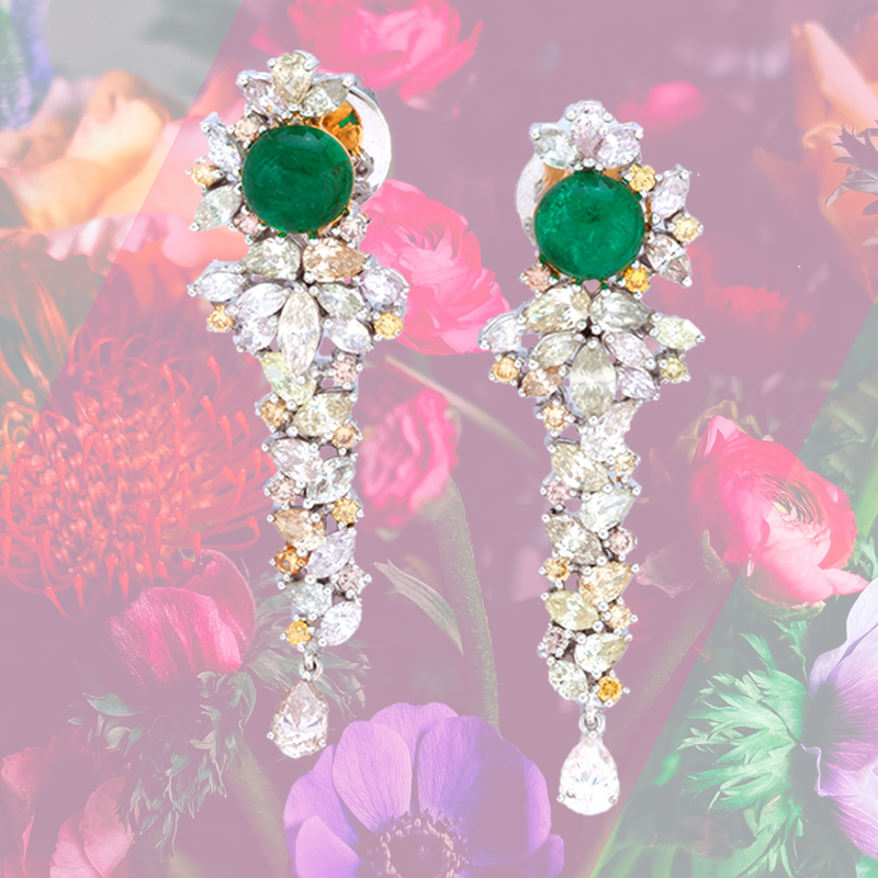 DJoyaJewels's tweet photo. "In all things of nature there is something of the marvelous." Aristotle
"Blossom Beauties", a #unique pair of #earrings by #DJoya featuring exquisite #emeraldcabochons & various hues of coloured #diamonds, celebrates the ineffable and transient #beauty of #nature's treasures. https://t.co/kQs1g2QOtC