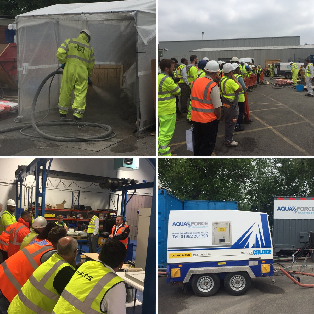 Great turnout for the <a href="/SCAlliance3/">Alliance</a> demonstration day at Freyssinet’s factory in Telford yesterday. Delegates witnessed practical demonstrations of spray concrete, carbon fibre strengthening &amp; cathodic protection, plus a special demo of hydrodemolition by Aquaforce Jetting Limited