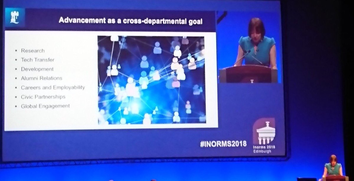 Prof. @ShearerWest argues that in order to support research endeavour at universities efficiently, to the extent it needs to be supported, we must break down barriers and silos between different professional services within institutions. #INORMS2018