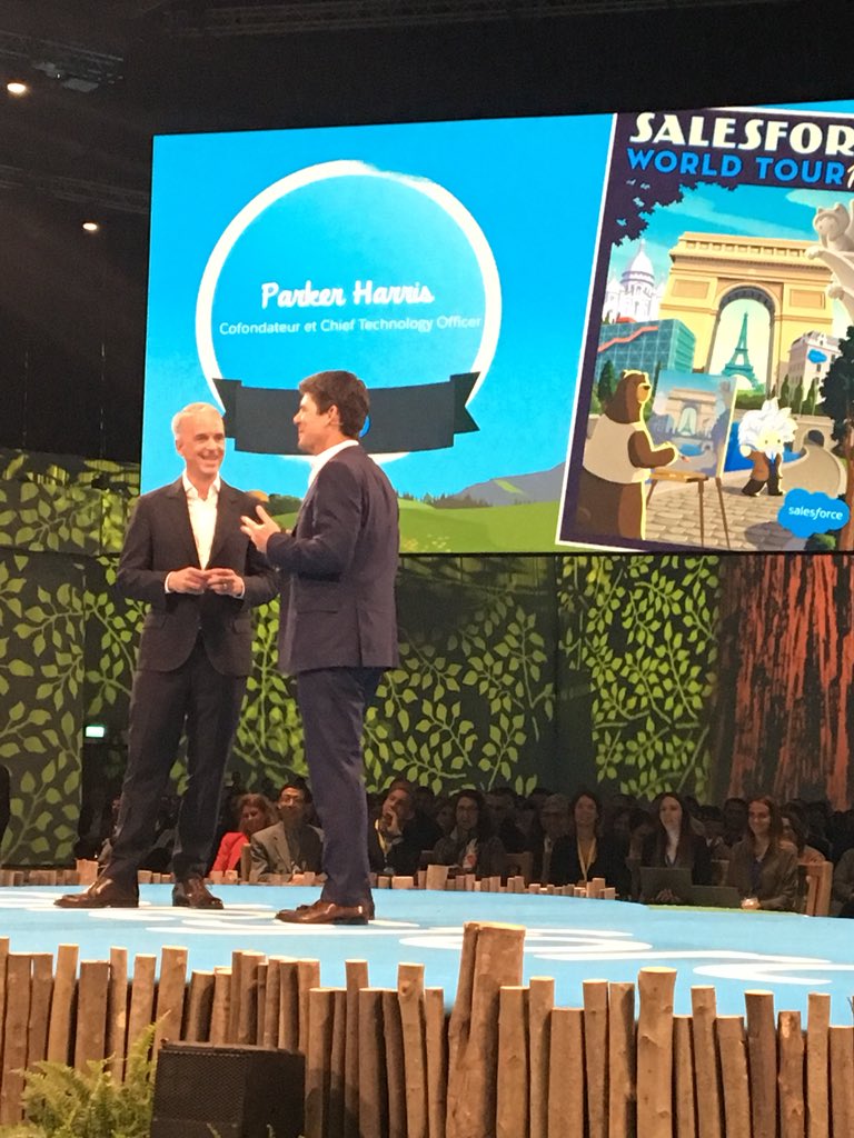 SFGuido's tweet photo. Parker killing it in French at the Salesforce World Tour Paris! https://t.co/8KyPlQyjWv