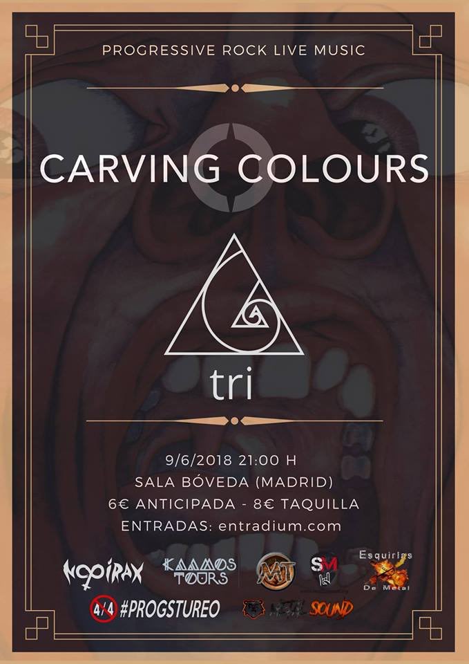 <a href="/carvingcolours/">Carving Colours</a> y #tritheband <a href="/PabloAbarcaMus/">Pablo Abarca</a> este sábado en sala Bóveda #madrid anticipadas en <a href="/entradium/">entradium</a> entradium.com/entradas/carvi…
