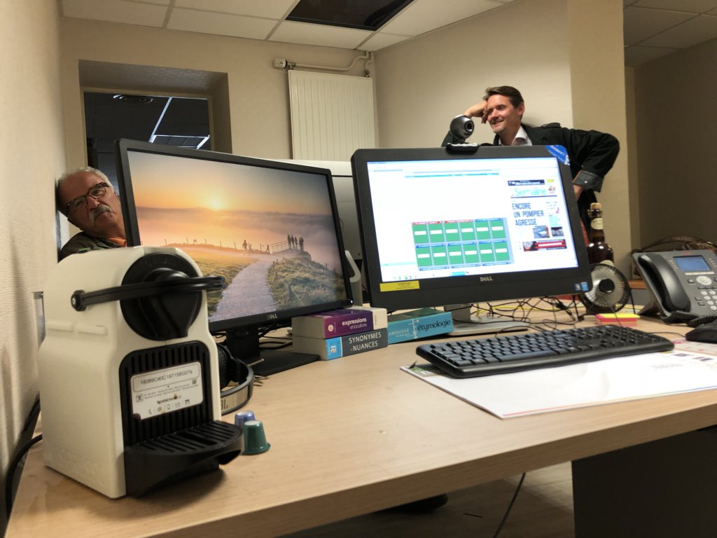 benjournalist's tweet photo. #Déménagement, check. Benjamin, premier connecté, au réseau, à @CCIeurope #Newsgate et au café. @semboulonnais groupe @Nordlitt, non loin des collègues de @VDN_Boulogne https://t.co/rZ66xtk4Zh