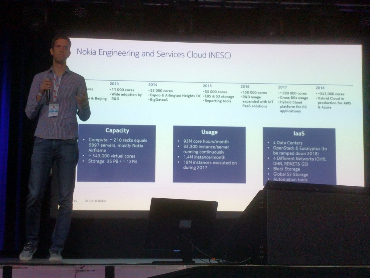 tcarrez's tweet image. Nokia engineering running an internal R&amp;amp;D #OpenStack cloud with 343,000 CPU cores #OpenStackDayCEE