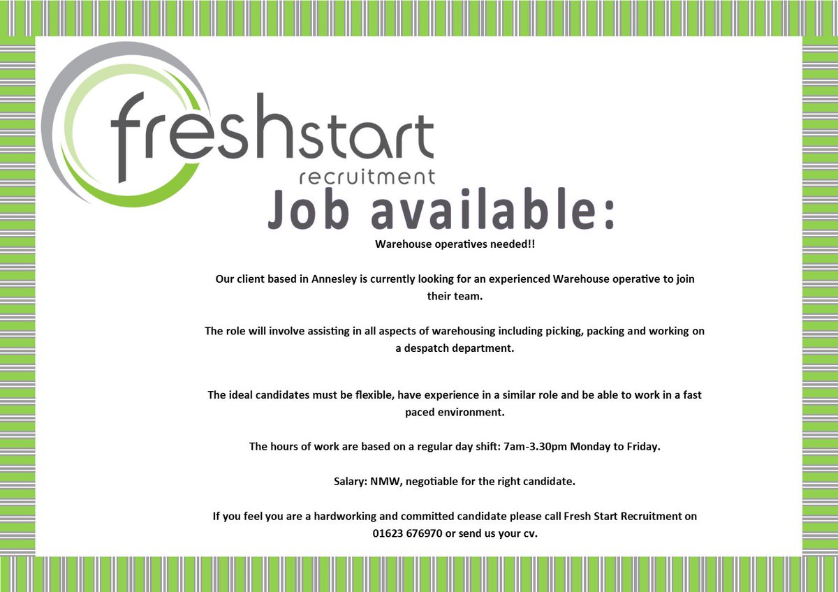 Fresh Start Recruitment tweet media