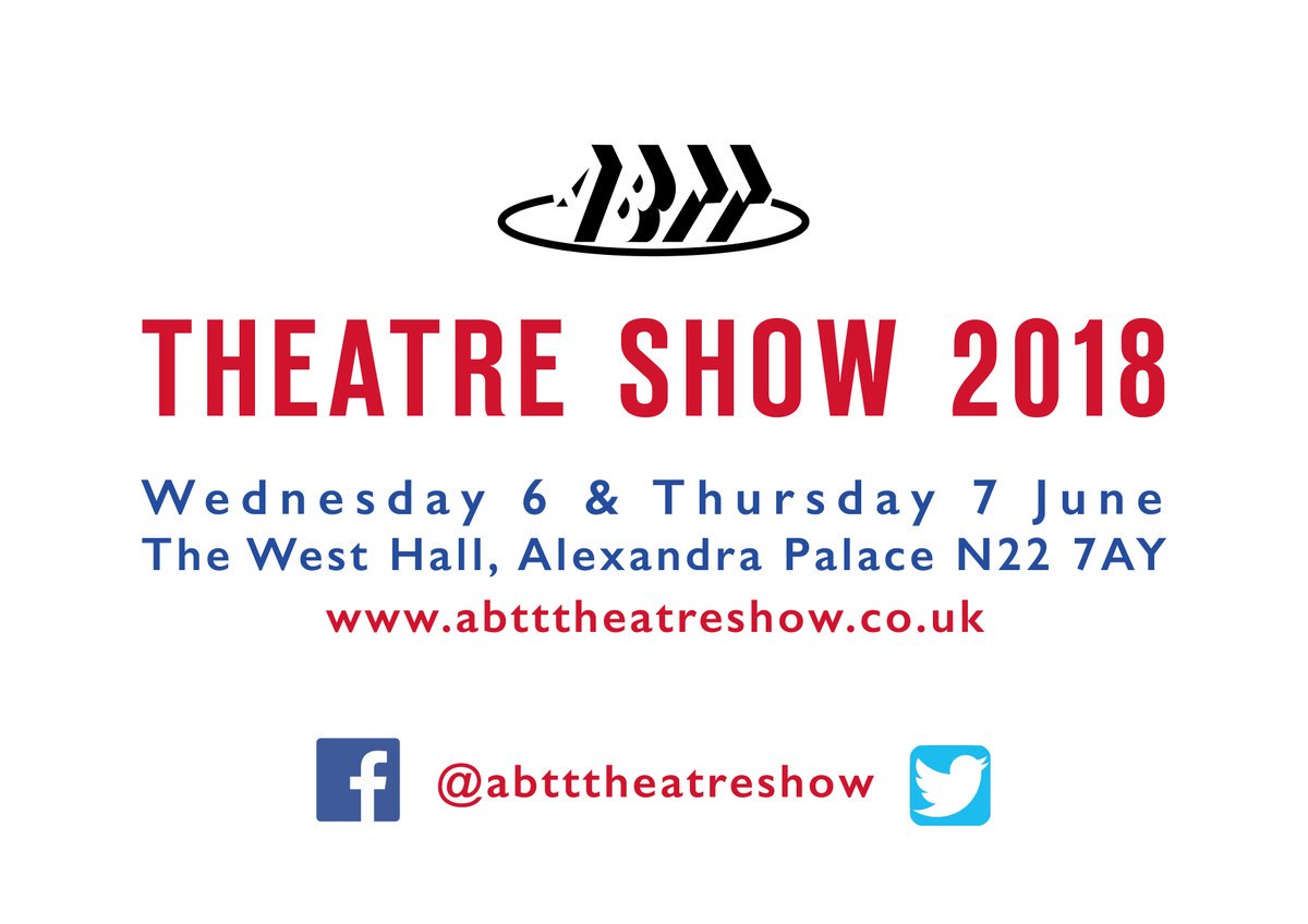 Let the #theatresofthefuture learning &amp; discussing continue post <a href="/iteac2018/">ITEAC</a> with the <a href="/theabtt/">The ABTT</a>'s <a href="/abtttheatreshow/">ABTT Theatre Show</a>, our Director &amp; Advisers will be visiting abtttheatreshow.co.uk