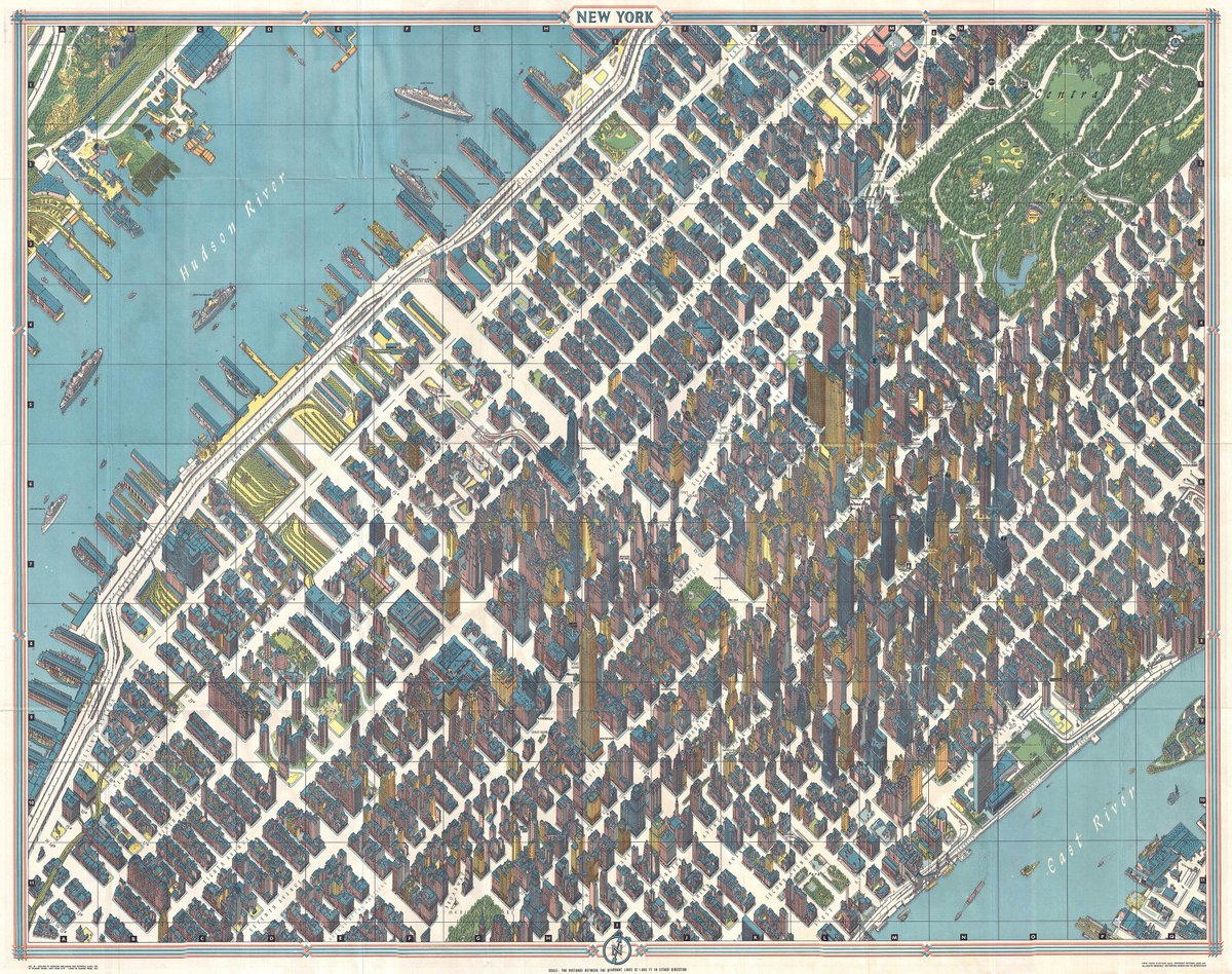 New York Picture Map by Herman Bollmann, 1962. Based on 17,000 aerial and 50,000 ground photos.