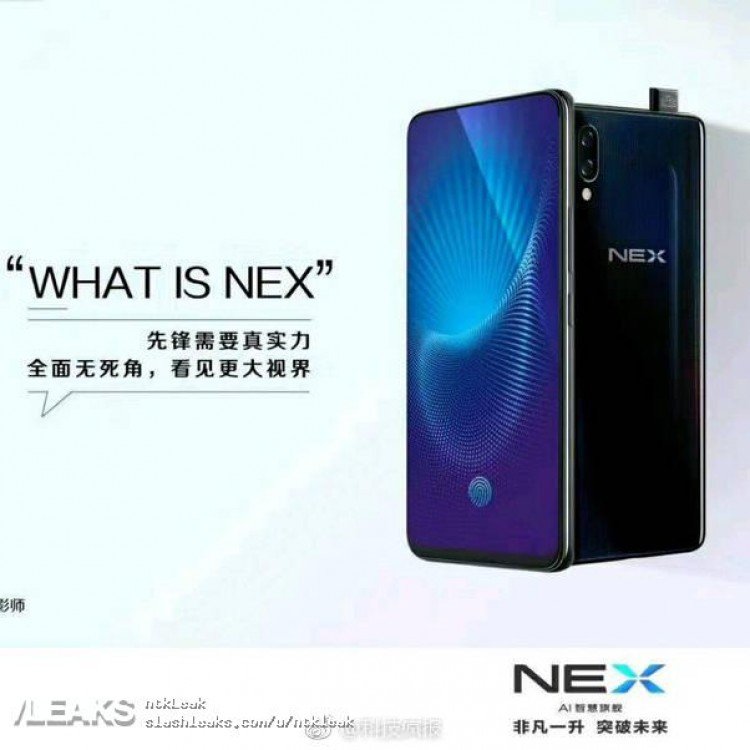Frandroid's tweet image. Le Vivo Nex se dévoile en photo et en vidéo, fiche technique en fuite 👉 buff.ly/2JhOFLr