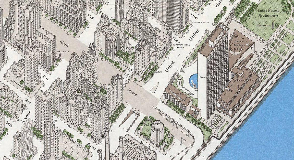 Map of Midtown Manhattan by Constatine Anderson, 1985.