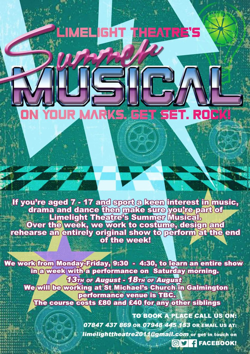 @1_taunton @TauntonBusiness @taunton @TauntonE @TauntonEvents_ @TauntonLiving @tauntonsomerset @TauntonSG @TauntonsToneFM @TauntonToGo @visit_taunton @Giles_Adams @bbcsomerset @CountyGazette @SomersetLife

#theatre #kidsactivities #summerholidays #drama #musicaltheatre