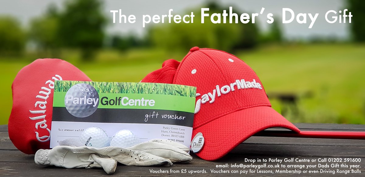 parleygolf's tweet photo. Parley are taking the stress out of getting the right gift for your Dad this Father's Day.  Vouchers for the Golf Centre are available!  All sorted!!  - Call 01202 591600 #fathersday2018 #fathersdaygifts #golf #dorset https://t.co/UB7uDuSxR4