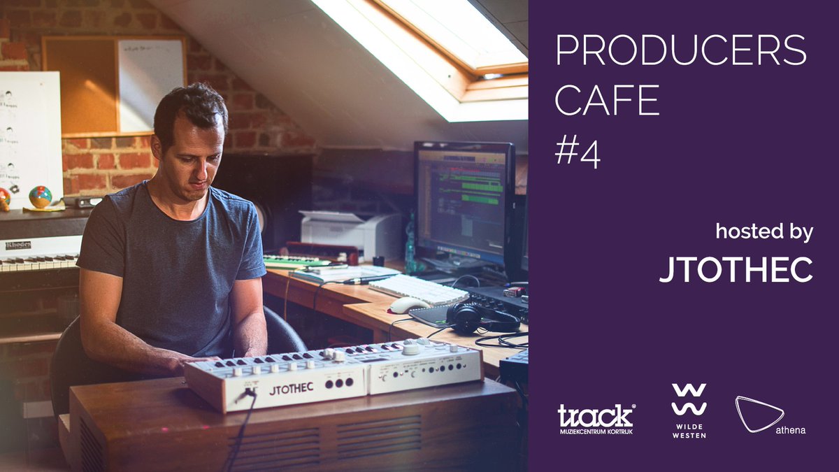 Yes! Op 21 juni is the one &amp; only JTOTHEC de host van Producers Café #4. Wil je weten hoe hij zijn vintage funky sound maakt? Schrijf je dan in via mail op info@muziekcentrumtrack.be !
➡️ FB event: bit.ly/jtothec