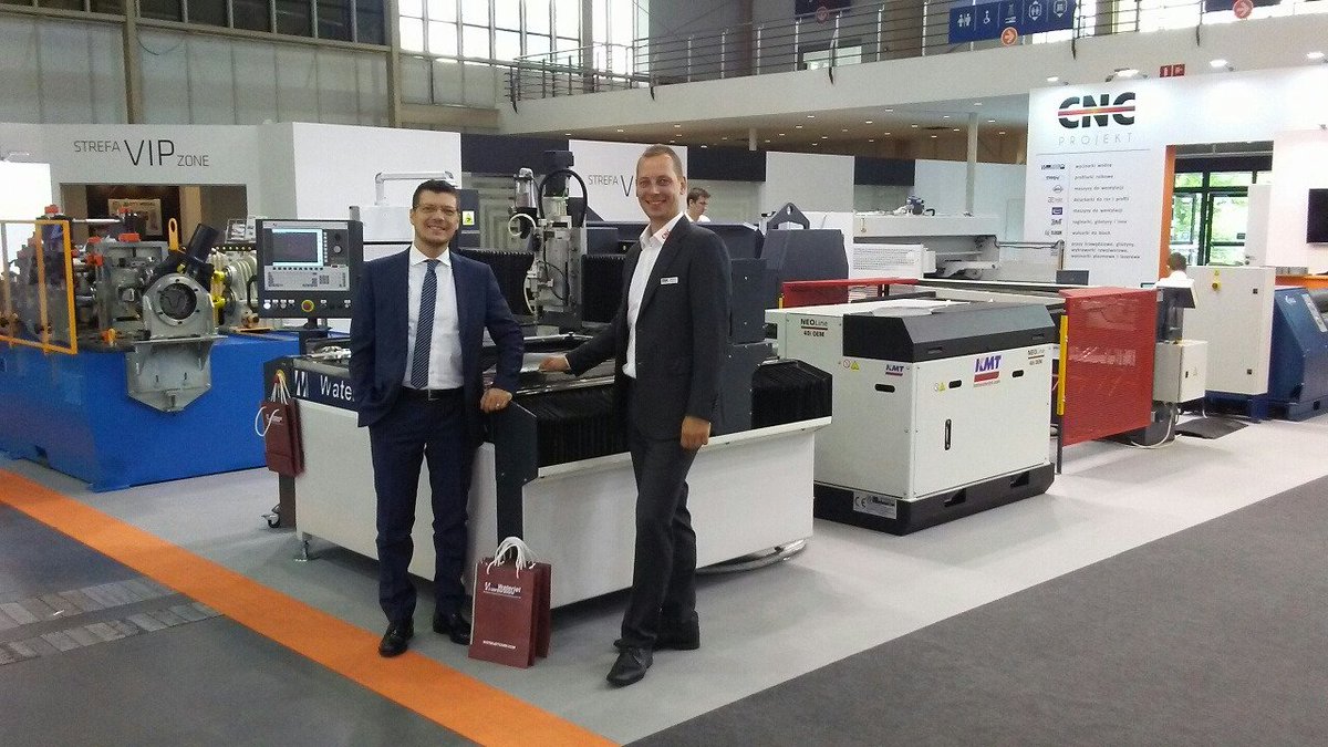 WaterjetCorp's tweet photo. Live from #MachTool, #Poznań, #International #Machine #Tools #Exhibition. We are attending it with #CNC-PROJEKT Maszyny do obróbki stali at HALL 5 STAND 4. Come to visit us until friday the 8th https://t.co/ZijSIOQp7j
