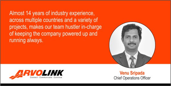 TeamArvolink's tweet photo. Meet Venu Sripada, our COO a.k.a team hustler at @TeamArvolink .  
His main job? To make sure that all our resources are put to the best use and our team is up and raring to go at all times. #MeetTheArvoTeam https://t.co/Vqxtz5mlWr