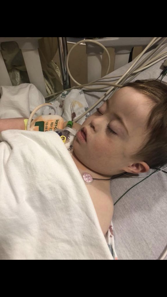 sophbrooks16's tweet photo. Watch out cancer. Wyatt is ready to fight. He received his first dose of chemo today. He also had a procedure to place a port (makes meds, blood draws ect. easier) He’s going to win this battle💓 https://t.co/zqUiGkh7KA