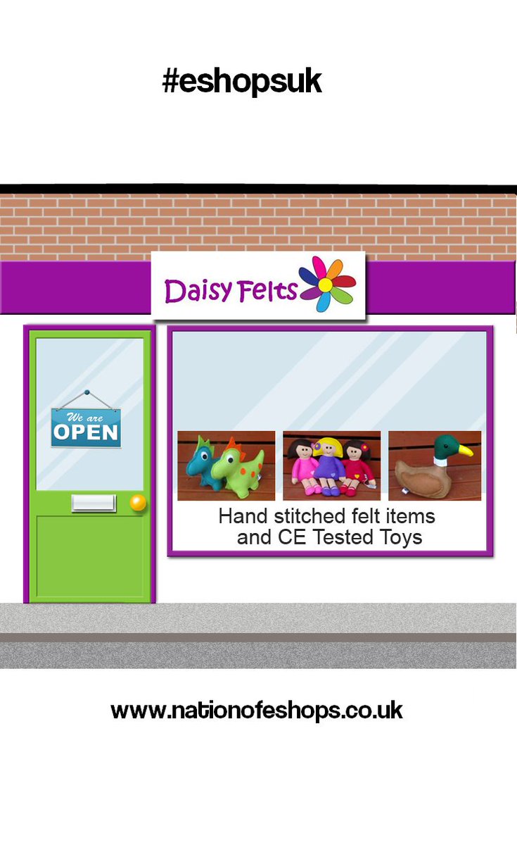 Shop online in 2018  visit Daisy Felts for #HandStitched #Felt items &amp; CE tested toys #CETested #Toys <a href="/DaisyFelts/">Daisy Felts</a>  A valued member on <a href="/nationofeshops/">nationofeshopkeepers</a> New High Street  #eshopsUK nationofeshops.co.uk/onlinehighst/c…  #GiftIdeas
