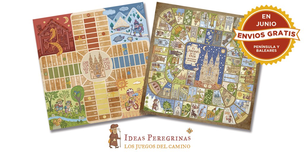 JuegosdelCamino's tweet photo. Durante el mes de junio, GASTOS DE ENVÍO GRATIS en tus compras en la Tienda de los @JuegosdelCamino #CaminodeSantiago #juegodelaoca #ideasperegrinas. Visita: https://t.co/2KJP2m9lTZ https://t.co/3GFfiDtUcJ