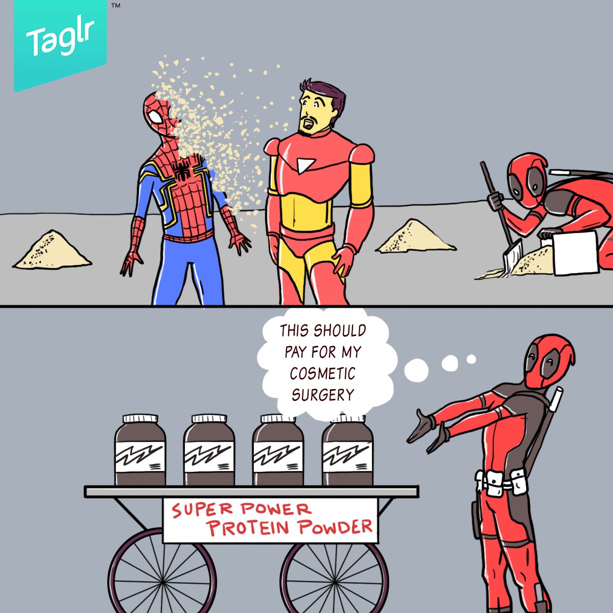 taglrindia's tweet photo. "Ammi jaan kehti thi ki koi bhi dhanda chotta nahi hota". #search #shopping #shopsmartsearchtaglr #Deadpool https://t.co/6SAWBOFugx