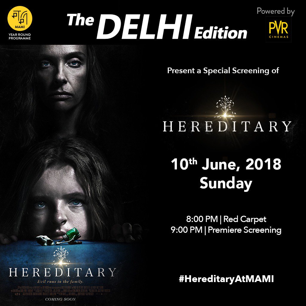 MumbaiFilmFest's tweet photo. Think you can make it through #Hereditary without calling your mom? If you have what it takes then register for the #MAMIYearRoundProgrammeDelhi for a chance to win an invite to this exclusive screening! Click: https://t.co/U83zQHVNM6 #MAMIDelhiEdition #HereditaryAtMAMI https://t.co/wagVei3IMW