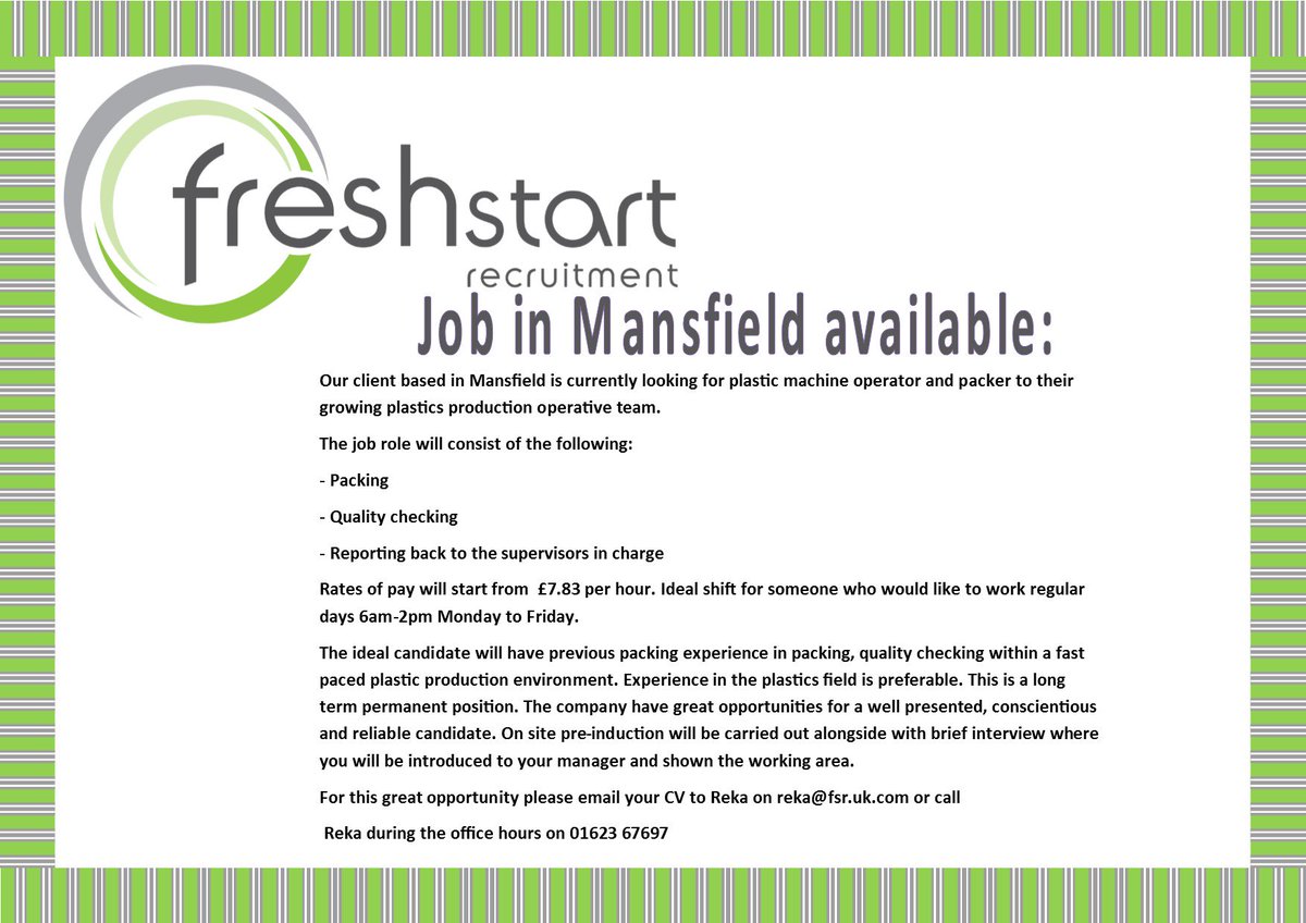 Fresh Start Recruitment tweet media