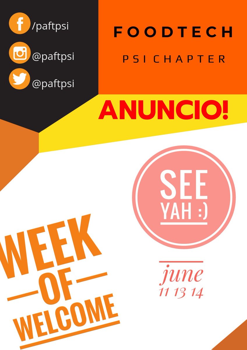 PaftPsi's tweet photo. WEEK OF WELCOME
JUNE 11 13 14

SEE YAH 😄😄 https://t.co/AnxEDZBq8B