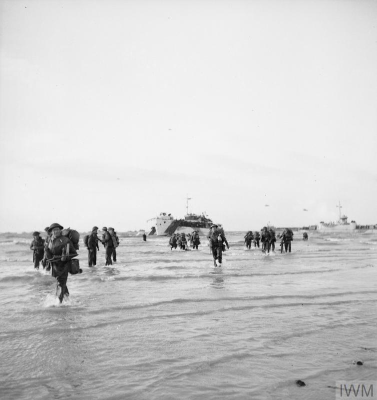 BritishArmy's tweet photo. Today marks 74 years since D-Day. Image: Troops wade ashore on Queen Beach (Sword Area) 6th June, 1944. Imperial War Museum #DDAY https://t.co/cVtCcsOnLg