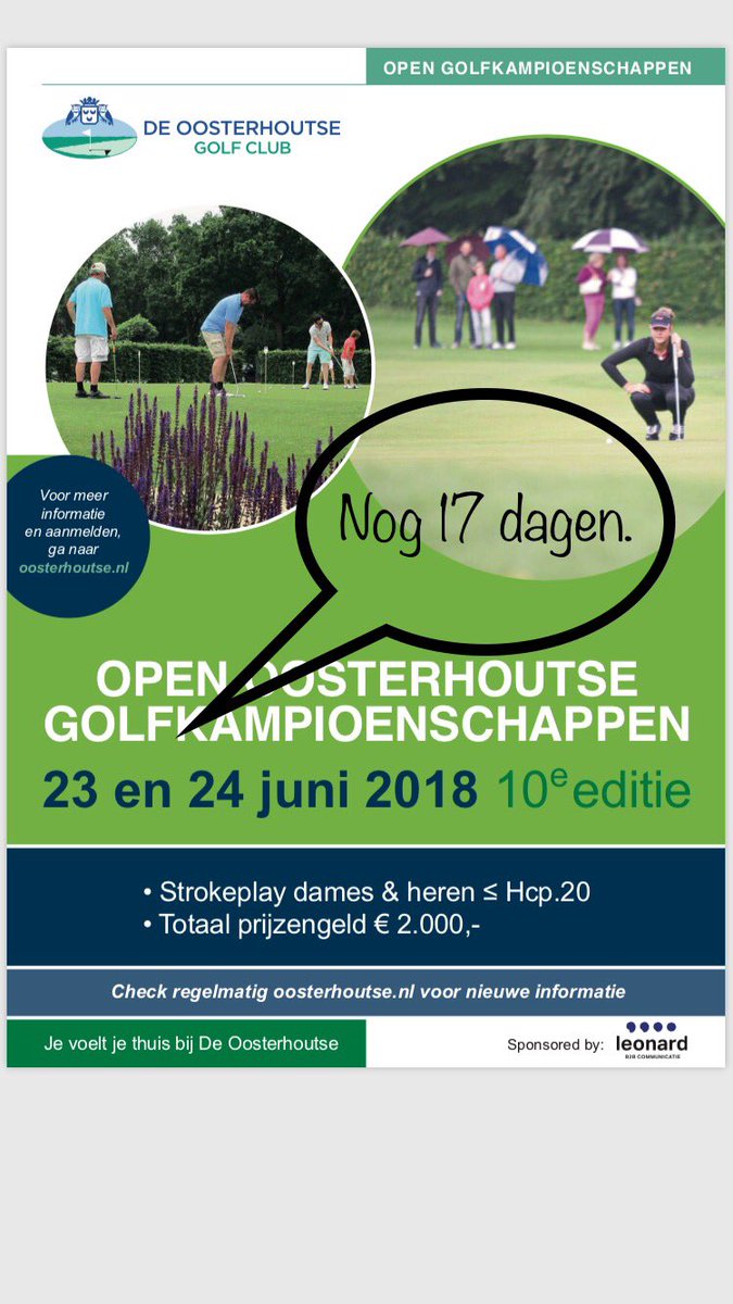 Open Oosterhoutse met op zaterdag een #holein1  prijs beschikbaar gesteld door <a href="/Qoetsnl/">Qoets.nl</a>  schrijf je in. oosterhoutse.nl/10e-oosterhout…