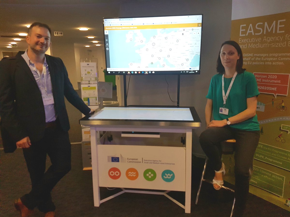 Are you at #EUSEW18 in Brussels today? Come visit <a href="/EU_EASME/">EASME - Executive Agency for SMEs</a> stand and discover the #H2020 #EnergyEfficiency data hub on our touch screen. Dynamic map, lists of projects and beneficiaries, statistics, everything at your finger tip! energy.easme-web.eu
