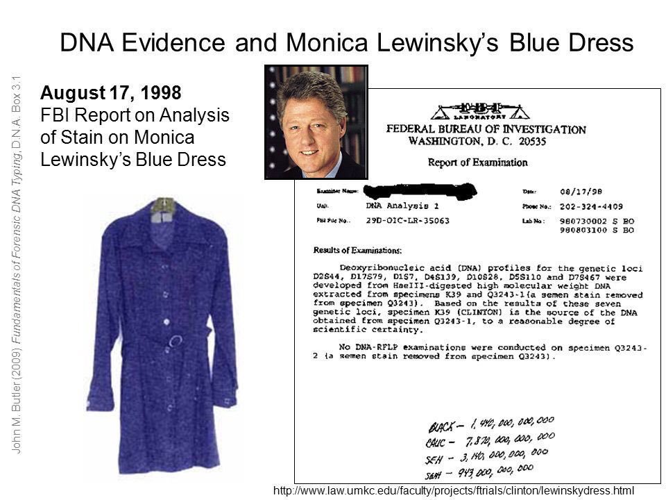 Monica Lewinsky Blue Dress Stain.