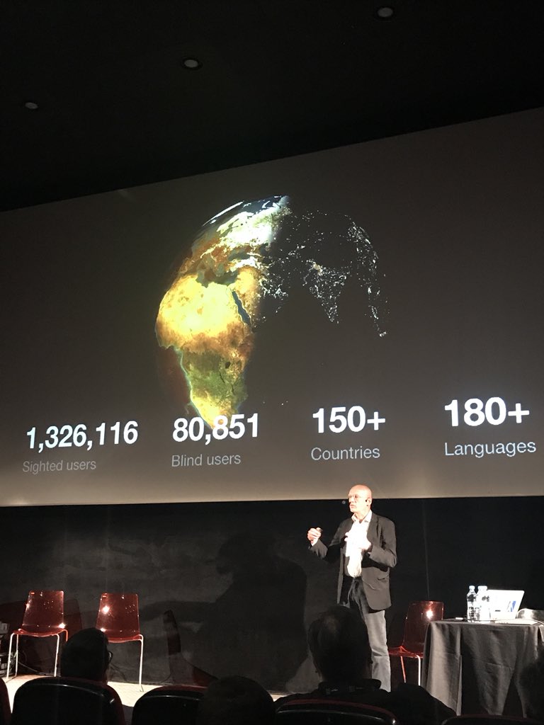 mceconf's tweet image. On @BeMyEyes app designed for connecting blind people with volunteers ready to help from all around the world 👏🏻 @hjwiberg on stage #redefiningtech #MCE2018 #mceconf #PositiveTech