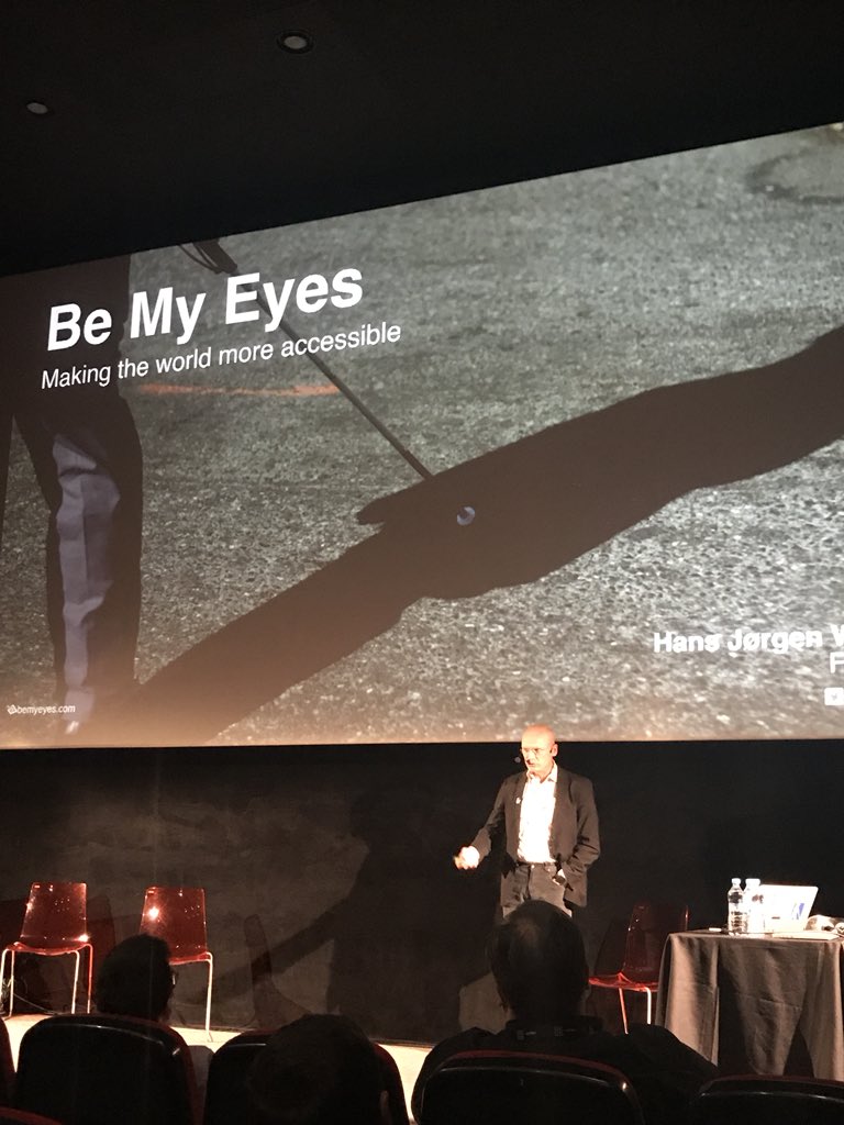 mceconf's tweet image. On @BeMyEyes app designed for connecting blind people with volunteers ready to help from all around the world 👏🏻 @hjwiberg on stage #redefiningtech #MCE2018 #mceconf #PositiveTech