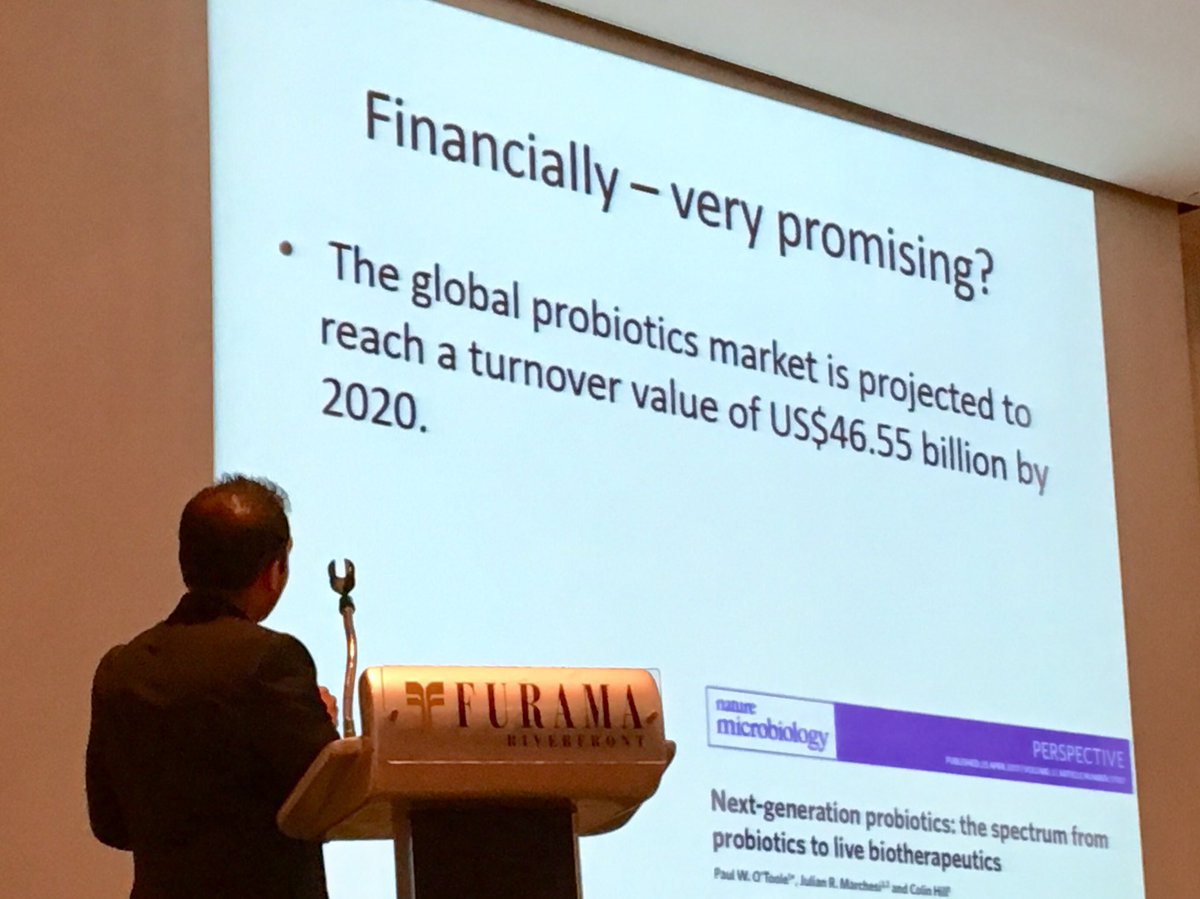 ISAPPscience's tweet photo. Hemraj Dodiya says go into probiotics! It’s a quickly growing field, financially too. Student perspectives on the future of probiotics #ISAPP2018 https://t.co/EszcvvoS0f
