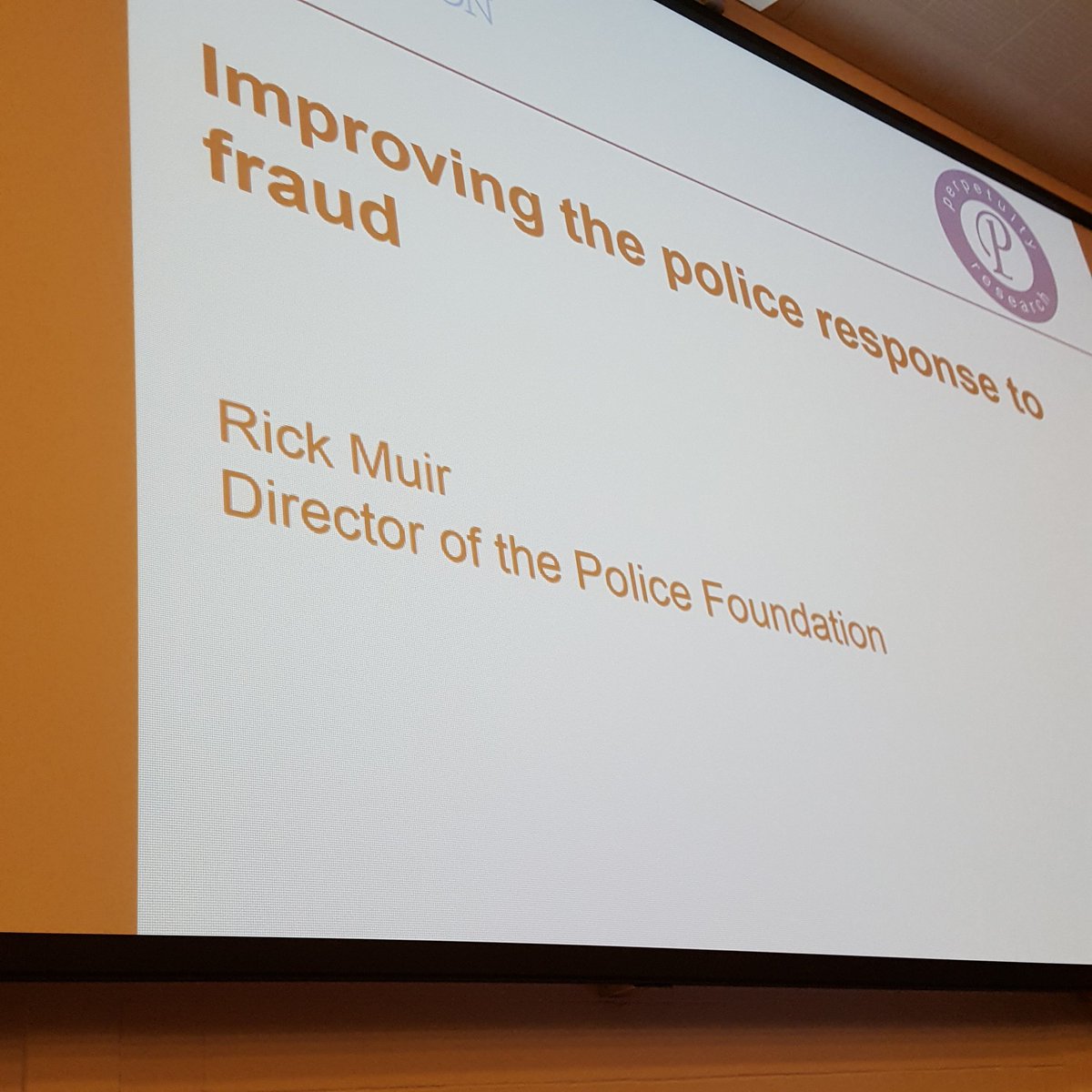Opening address of our 8th counter fraud conference by Dr Rick Muir#UoPfraud2018