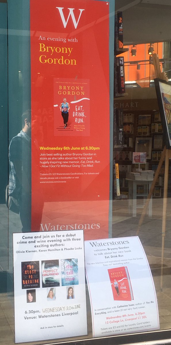 WaterstonesLPL's tweet image. Liverpool!!! Jog along to our store this evening at 6.30pm to hear @bryony_gordon discuss #eatdrinkrun with @CatherineIsaac_  - inspiration &amp;amp; honesty &amp;amp; laughter in equal measure! Last few tickets available if you’re fast on 0151 709 9820 - Waterstones.com/events