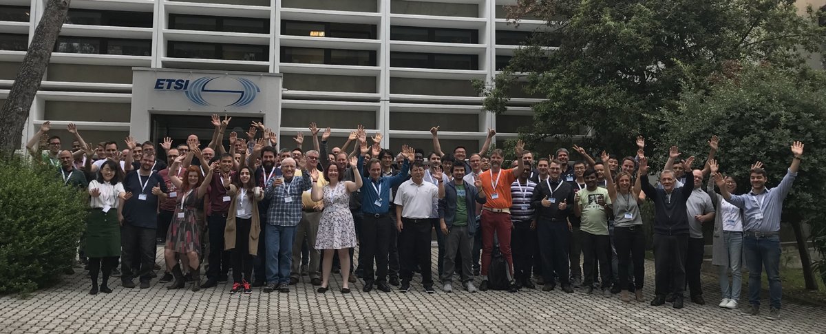 ETSI_STANDARDS's tweet photo. It's always better to love what you do, promising results to be expected - enjoy the enthousiastic group photo from the co-located #NFVPlugtests and #OPNFV Plugfest event in Sophia Antipolis https://t.co/L3qUkwsFm5