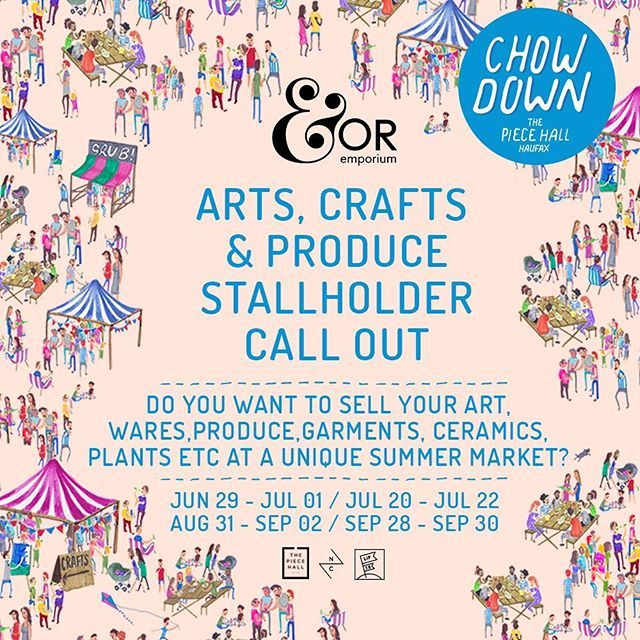 ⭐⭐ CALL OUT FOR ARTS &amp; CRAFTS STALLS ⭐⭐ •• We're absolutely buzzing to be curating the Arts and Craft stalls at Yorkshire's newest and most exciting summer market; Chow Down, at Grade I listed The Piece Hall in Halifax.

Spread across 4 weekends … ift.tt/2JkmvuY
