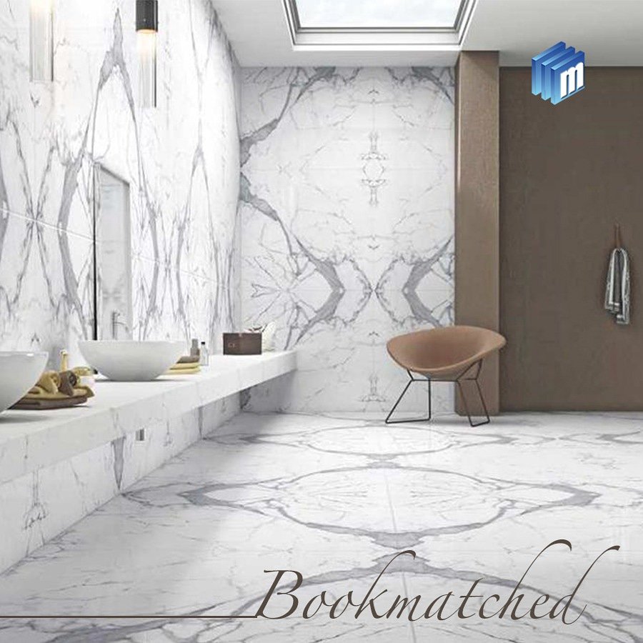milleniummarble's tweet image. Bookmatched application of Marble in bathroom. Bookmatching makes your living space look bigger and brighter. #Bookmatching #WhiteMarbles #MilleniumMarbles
