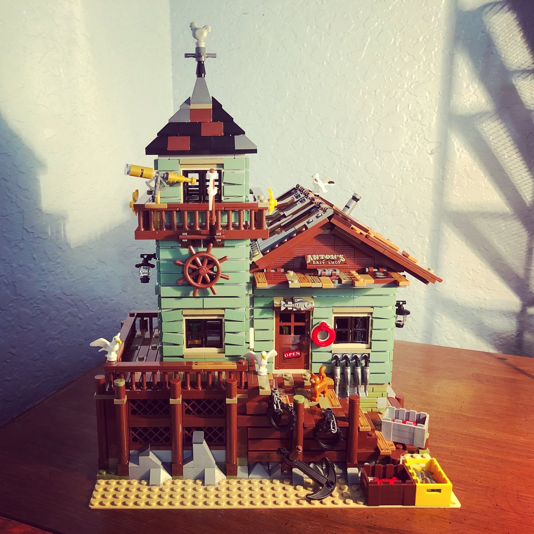 When a build not only brings you joy but also has family sharing smiles. #greatbuild #mom #and #son #fishhouse #captain The multiverse #imagine-nations #Lego #Legocity #bricks #brickcity #afol #multiverse #dccomics #marvel #builderburg #legolopolis