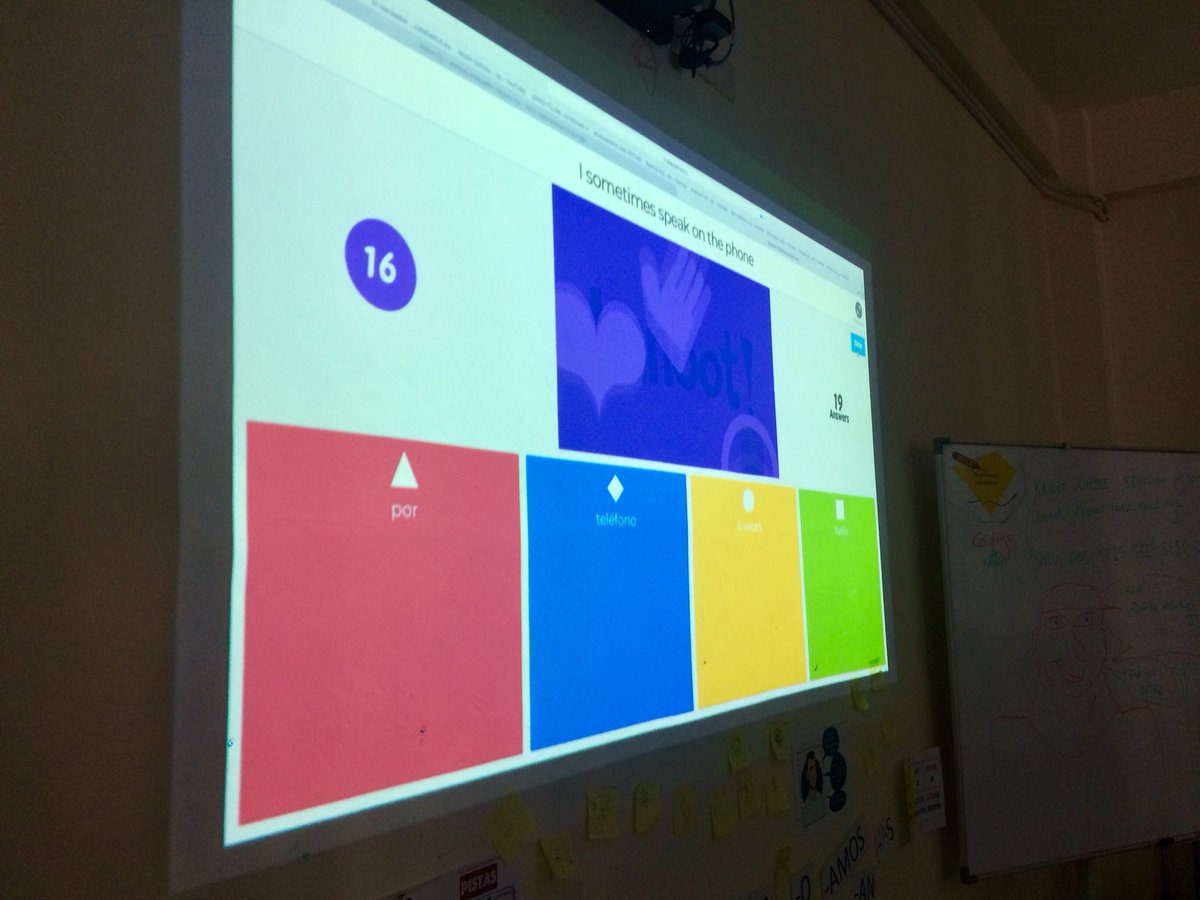 MrOrtegaEDU's tweet photo. #Kahoot #jumble excellent tool for working vocabulary, grammar, writing and reading skills ... having fun! And in a very #kinesthetic way. ¡Genial! #his_learning #mfltwitterati @GetKahoot #edtech @HIS_MFL #Spanish #ELE https://t.co/Ua5T2Nel8n