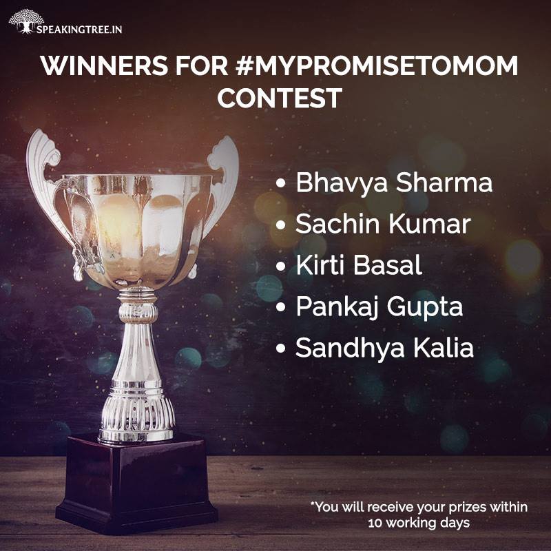 speakingtree's tweet photo. Congratulations to all the winners of #MyPromiseToMom contest :)
NOTE: On-roll & off-roll Times Internet Ltd employees, freelancers, interns, vendors, clients and their acquaintances / friends / relatives are strictly not eligible for the contest https://t.co/KM9vbR3j9Y