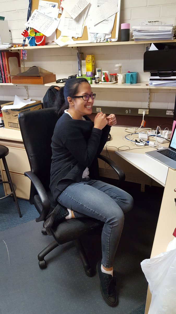 sciJamesWalshe's tweet photo. Massive congratulations to Janine from the Ataide Lab for submitting her PhD thesis today.  She's worked incredibly hard over the last 4 years and, as you can see, she's pretty happy to be done! @Sydney_Uni @Sydney_Science @SydneySOLES https://t.co/wvZ9wOdHxU