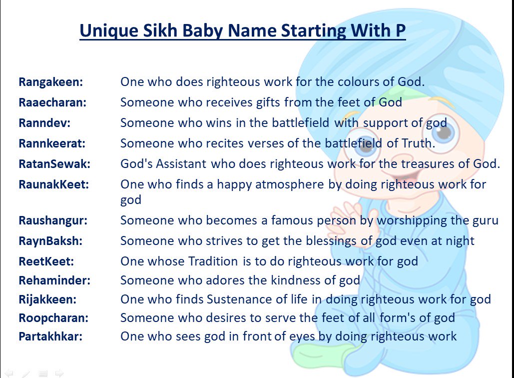 Girl names sikh Sikh Baby