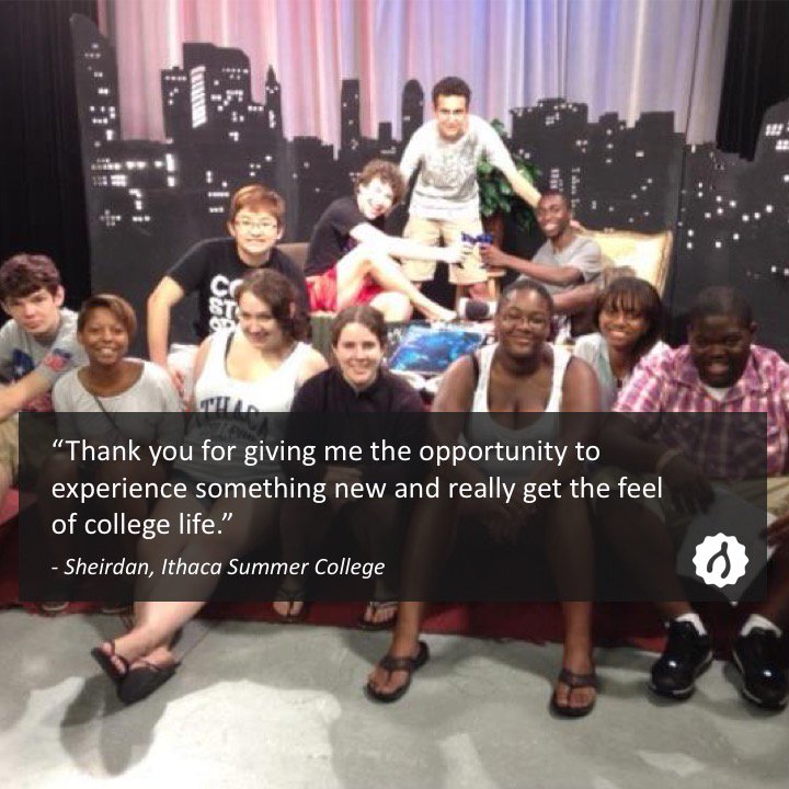 wishboneorg's tweet photo. "At the end of the three weeks, we had to produce a final project and I was chosen to be the director! ... Thank you for giving me the opportunity to experience something new and really get the feel of college life."

#TBT to Sheirdan's summer at #Ithaca Summer College! https://t.co/qNhv35xuHQ