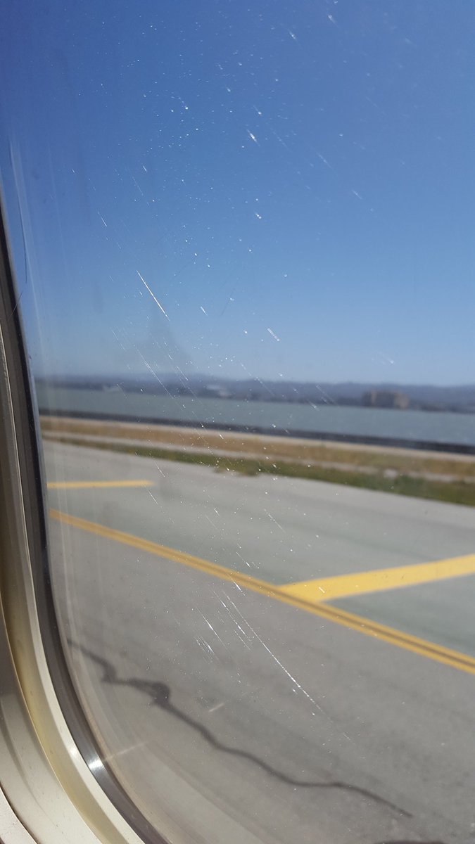 knottysparkle's tweet photo. We love to fly @Delta ...but it's time you  replaced windows! Scratched inside &amp; outside! https://t.co/WUgpam84kW