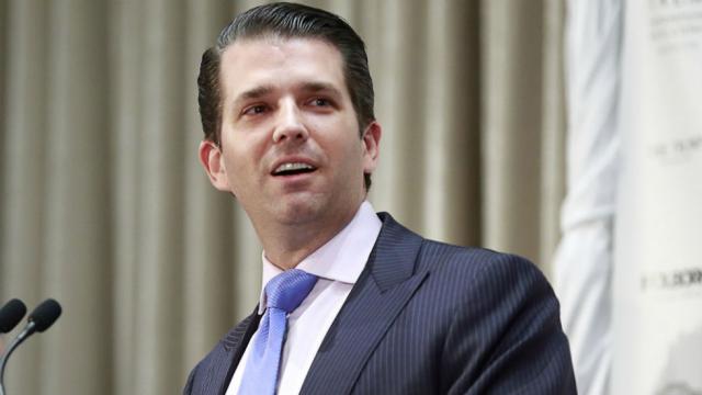 thehill's tweet photo. Donald Trump Jr. retweets Roseanne's conspiracy theory that George Soros is a Nazi https://t.co/QAN4shKFS2 https://t.co/fkbqghZOne