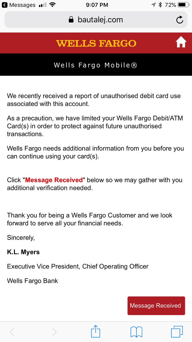 Wells Fargo On Twitter Did You Receive An Unexpected Text From Wells Fargo Don T Respond Learn How To Spot Text Scams Go Now Https T Co Fw9v9nkdml Https T Co C0sec95fjn