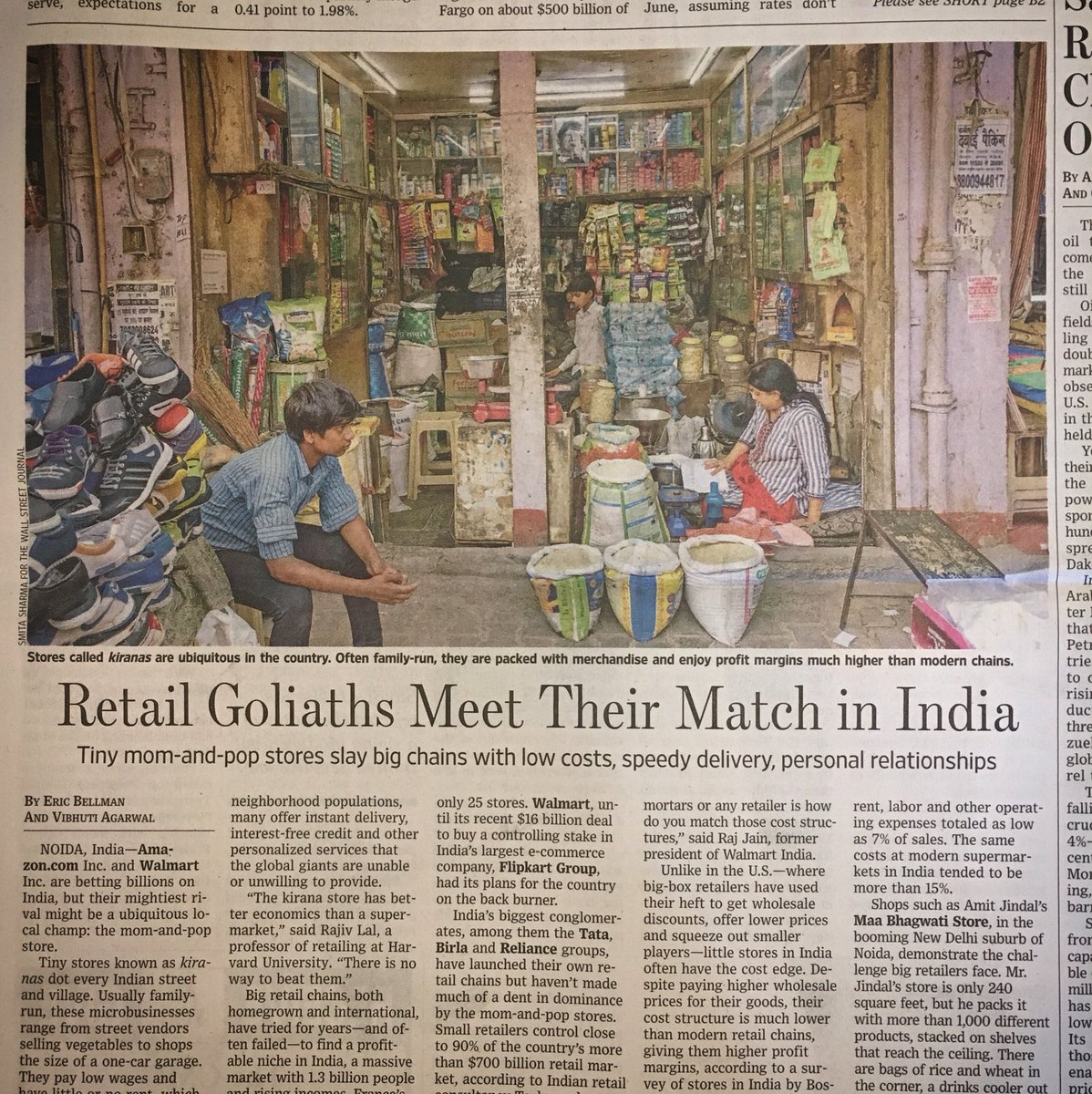 😍😍😍 <a href="/WSJ/">The Wall Street Journal</a> article on kiranas, mom-and-pop stores throughout #India 🙌🏾 <a href="/ilsr/">Institute for Local Self-Reliance</a> <a href="/theAMIBA/">AMIBA</a> <a href="/stacyfmitchell/">Stacy Mitchell</a> <a href="/JMilchen/">Left for bluer skies</a>