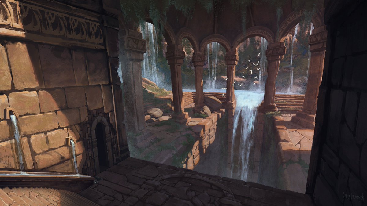 gradesfrederick's tweet photo. Weekend project for kicks! https://t.co/xYNMzQDzN1

#conceptart #design #art #architecture #temple #artist #nature #ruins #illustration #water #waterfall #trees #forest #beautiful #inspiring #sketch #painting #digital #concept #game https://t.co/Hnr82wvhPS