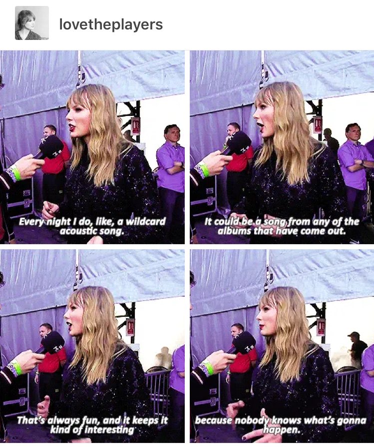 “Every night I do, like, a wildcard acoustic song. It could be a song from ANY of the albums that have come out.” - Taylor being interviewed by @gregjames at #BiggestWeekend