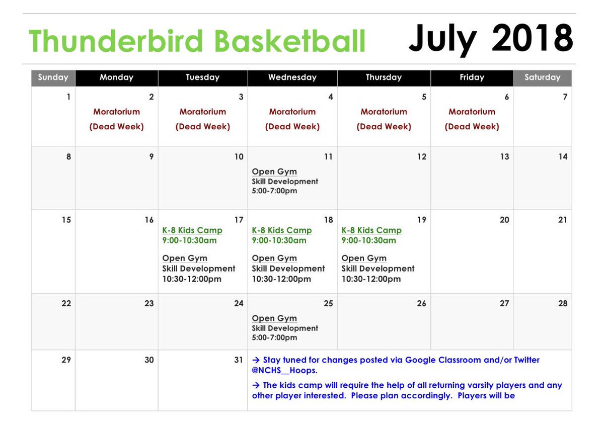 NCHS__Hoops's tweet photo. June + July Calendars

Please note the following changes:
June 7 (open gym or scrimmage)
June 11 (time) https://t.co/zUQvcPZuhS