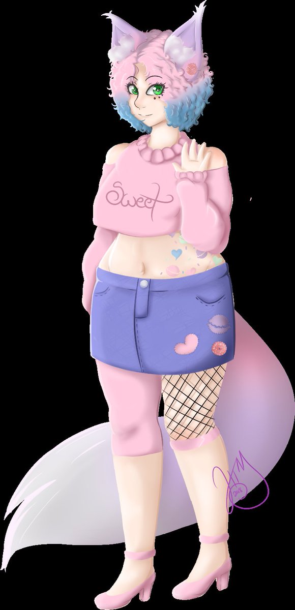 Heyyyy, I drew a thing I like <3 <3 

❤👑❤👑❤
#digitalart #linelessart #fox #tail #pastel #candy #macaroon #styleexperiment #drawing #foxgirl #tattoo #sweet #Glasses #Pink #purple